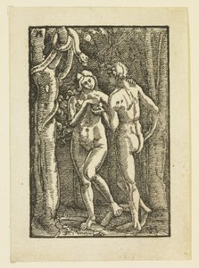 Adán y Eva comiendo el fruto prohibido, c.1513 de Albrecht Altdorfer